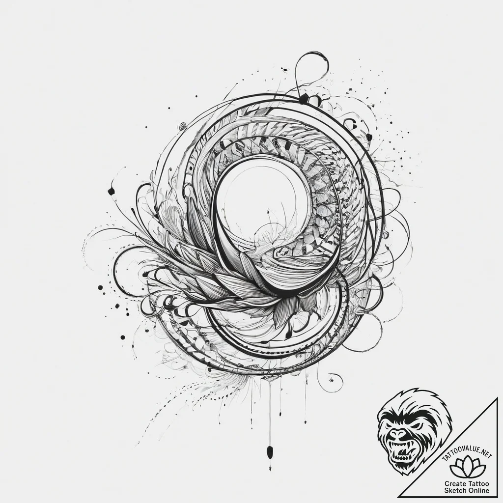 Tattoo sketch elegant swirl, tattoo drawing o... - tattoo sketch (№1756758672_0, 01.09.2025 20:31) — tattoovalue.net