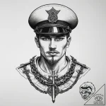 Tattoo sketch soldier with a chain, tattoo fl… – tattoo sketch (№1756759835_0, 01.09.2025 20:50) — tattoovalue.net
