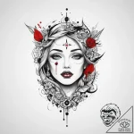 Tattoo sketch blessed realm, tattoo flash she… – tattoo sketch (№1756761594_0, 01.09.2025 21:19) — tattoovalue.net