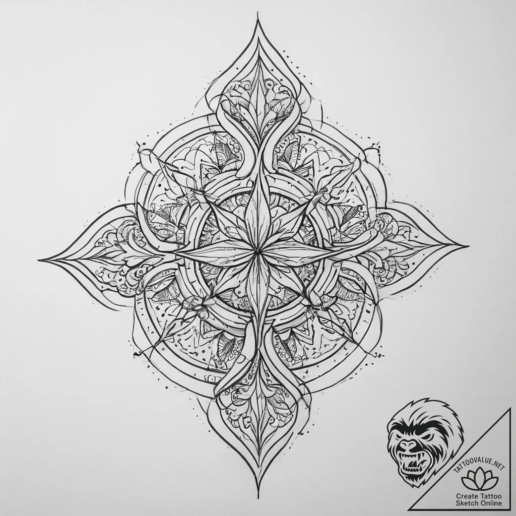 Tattoo sketch islamic geometric patterns, tat... - tattoo sketch (№1756762389_0, 01.09.2025 21:33) — tattoovalue.net
