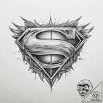 Tattoo sketch justice league logo – tattoo sketch (№1756764566_0, 01.09.2025 22:09) — tattoovalue.net