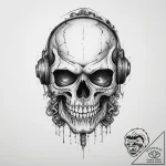 Tattoo sketch череп с роботом, artistic tatto… – tattoo sketch (№1756766554_0, 01.09.2025 22:42) — tattoovalue.net