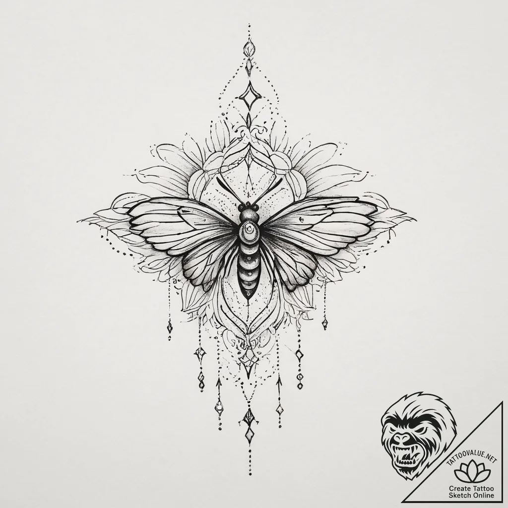 Tattoo sketch a symbolic event, ink illustrat... - tattoo sketch (№1756766754_0, 01.09.2025 22:45) — tattoovalue.net