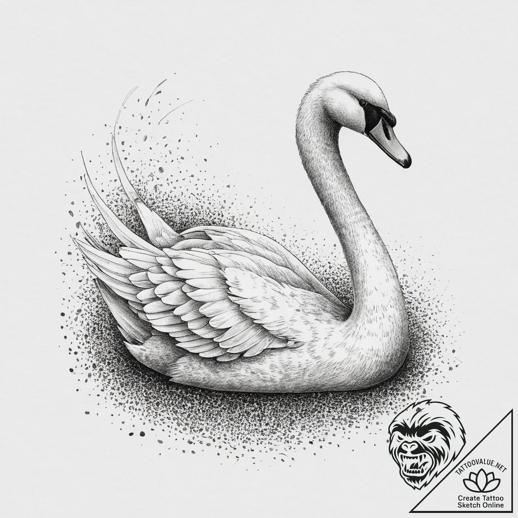 Tattoo sketch swan tattoo, tattoo sketch desi... - tattoo sketch (№1756767545_0, 01.09.2025 22:59) — tattoovalue.net