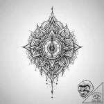 Tattoo sketch button with a needle – tattoo sketch (№1756768542_0, 01.09.2025 23:15) — tattoovalue.net