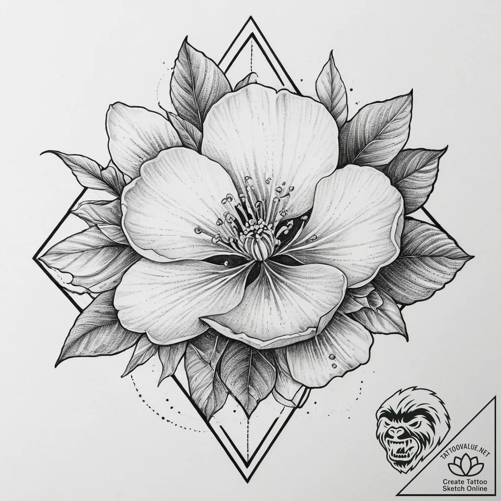 Tattoo sketch apple blossom, tattoo line art,... - tattoo sketch (№1756768742_0, 01.09.2025 23:19) — tattoovalue.net