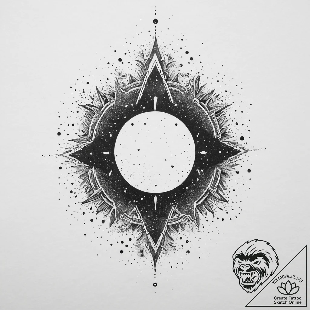 Tattoo sketch cosmic kingdom, ink illustratio... - tattoo sketch (№1756769144_0, 01.09.2025 23:25) — tattoovalue.net