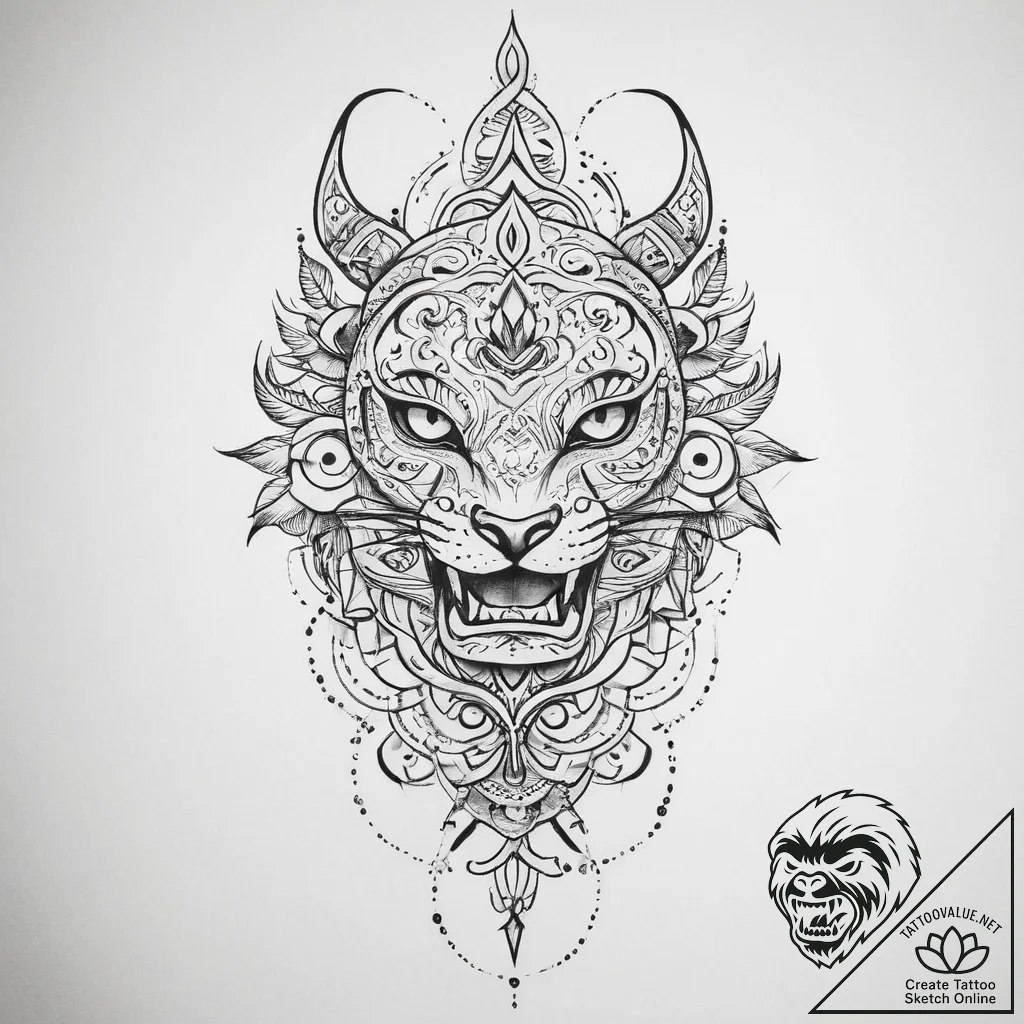 Tattoo sketch узор на бедре - tattoo sketch (№1756769538_0, 01.09.2025 23:32) — tattoovalue.net