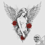 Tattoo sketch angel with scales, tattoo drawi… – tattoo sketch (№1756769734_0, 01.09.2025 23:35) — tattoovalue.net