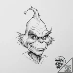 Tattoo sketch the grinch with a feather, tatt… – tattoo sketch (№1756771338_0, 02.09.2025 00:02) — tattoovalue.net