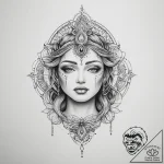 Tattoo sketch divine being – tattoo sketch (№1756773493_0, 02.09.2025 00:38) — tattoovalue.net