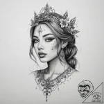 Tattoo sketch blessed portrayal – tattoo sketch (№1756774294_0, 02.09.2025 00:51) — tattoovalue.net
