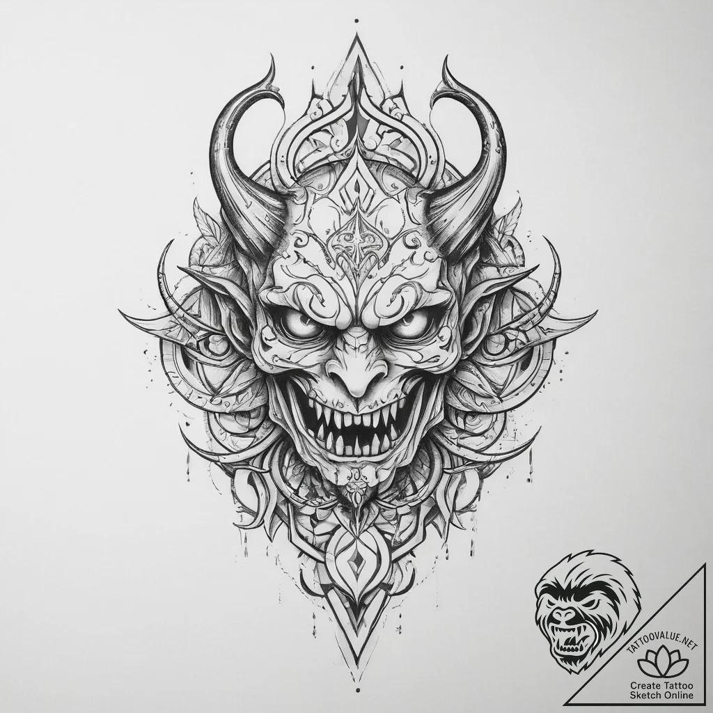 Tattoo sketch gothic демоны, tattoo sketch de... - tattoo sketch (№1756774493_0, 02.09.2025 00:54) — tattoovalue.net