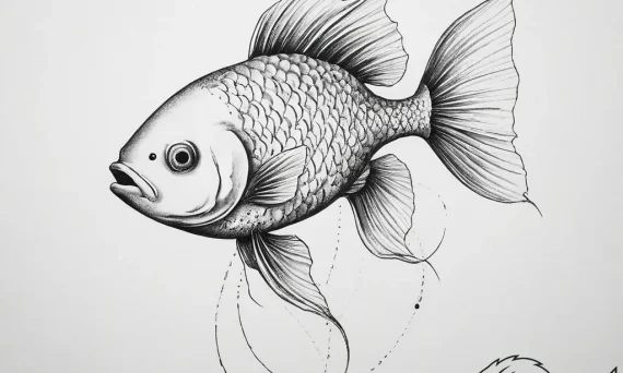 Tattoo sketch vodyanoy with a fish - tattoo sketch (№1756774691_0, 02.09.2025 00:58) — tattoovalue.net