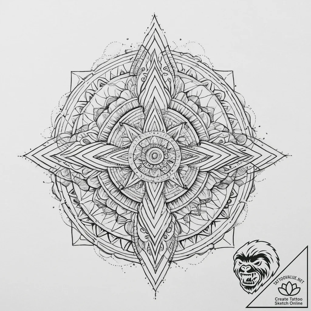 Tattoo sketch spiritual character, tattoo fla... - tattoo sketch (№1756774887_0, 02.09.2025 01:01) — tattoovalue.net