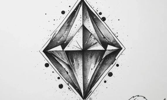 Tattoo sketch diamond, artistic tattoo sketch... - tattoo sketch (№1756775692_0, 02.09.2025 01:14) — tattoovalue.net