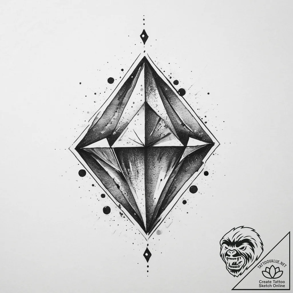 Tattoo sketch diamond, artistic tattoo sketch... - tattoo sketch (№1756775692_0, 02.09.2025 01:14) — tattoovalue.net
