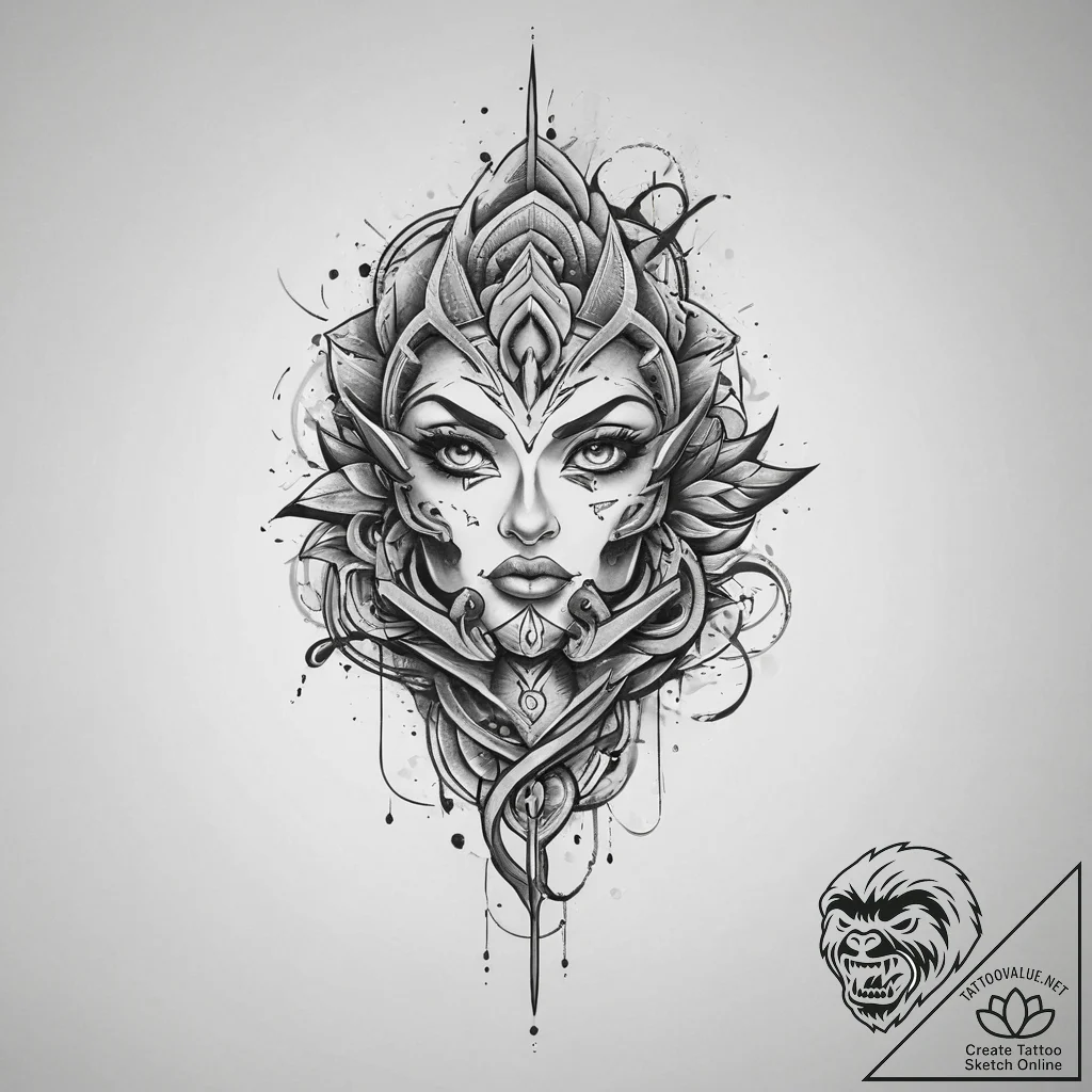 Tattoo sketch a symbolic object, artistic tat... - tattoo sketch (№1756789196_0, 02.09.2025 04:59) — tattoovalue.net