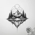 Tattoo sketch floating islands, tattoo drawin… – tattoo sketch (№1756789395_0, 02.09.2025 05:03) — tattoovalue.net