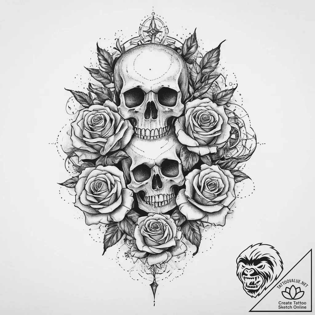 Tattoo sketch cosmic essence, artistic tattoo... - tattoo sketch (№1756789994_0, 02.09.2025 05:13) — tattoovalue.net