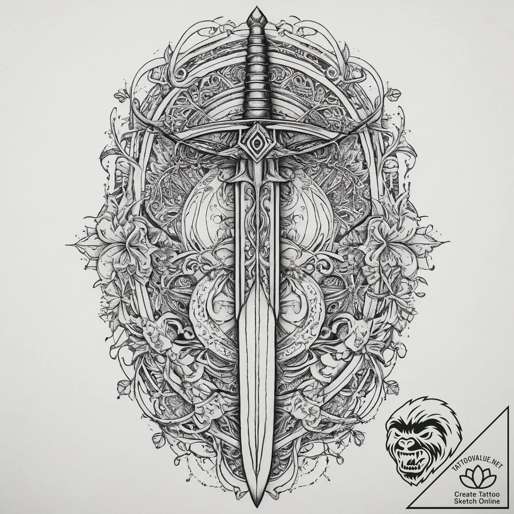 Tattoo sketch tarot card swords, tattoo drawi... - tattoo sketch (№1756791214_0, 02.09.2025 05:33) — tattoovalue.net