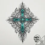 Tattoo sketch emerald, ink illustration for t… – tattoo sketch (№1756792215_0, 02.09.2025 05:50) — tattoovalue.net