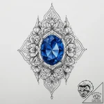Tattoo sketch sapphire – tattoo sketch (№1756793222_0, 02.09.2025 06:07) — tattoovalue.net