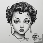Tattoo sketch betty boop portrait, ink illust… – tattoo sketch (№1756794021_0, 02.09.2025 06:20) — tattoovalue.net