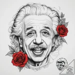 Tattoo sketch albert einstein sticking his to… – tattoo sketch (№1756794224_0, 02.09.2025 06:23) — tattoovalue.net