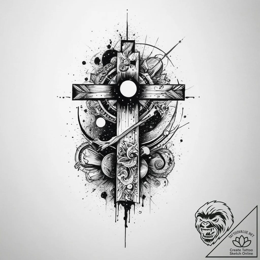 Tattoo sketch cosmic space, tattoo line art,... - tattoo sketch (№1756794420_0, 02.09.2025 06:27) — tattoovalue.net