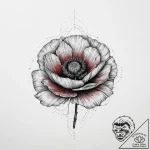Tattoo sketch poppy with a quote, tattoo draw… – tattoo sketch (№1756795830_0, 02.09.2025 06:50) — tattoovalue.net