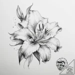 Tattoo sketch lily – tattoo sketch (№1756796440_0, 02.09.2025 07:00) — tattoovalue.net