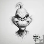 Tattoo sketch the grinch with a tail – tattoo sketch (№1756796839_0, 02.09.2025 07:07) — tattoovalue.net