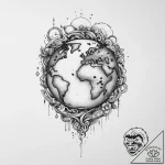 Tattoo sketch earth, concept art for tattoo,… – tattoo sketch (№1756798648_0, 02.09.2025 07:37) — tattoovalue.net