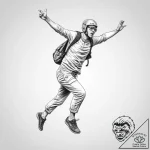 Tattoo sketch base jumping person jumping – tattoo sketch (№1756799057_0, 02.09.2025 07:44) — tattoovalue.net