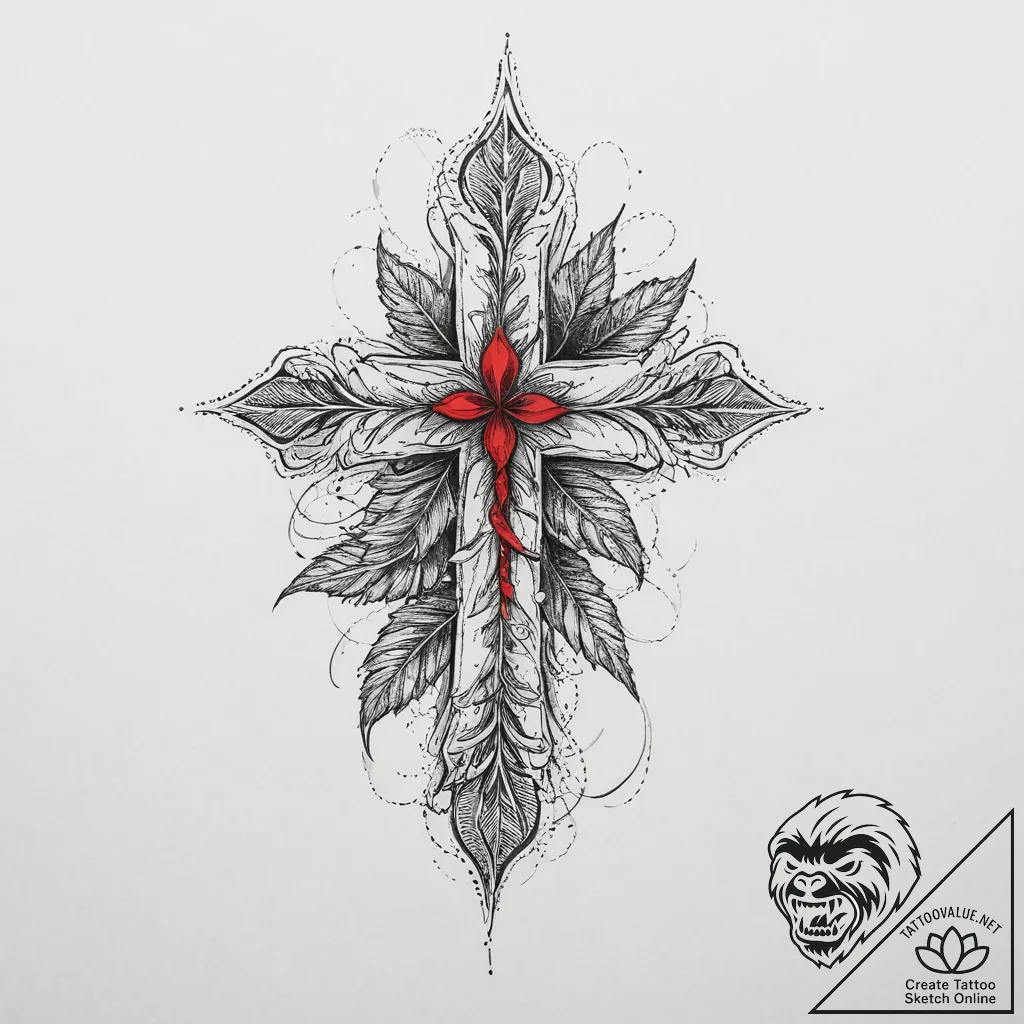 Tattoo sketch stinging nettle, tattoo line ar... - tattoo sketch (№1756799855_0, 02.09.2025 07:57) — tattoovalue.net