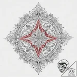 Tattoo sketch slavic embroidery pattern with… – tattoo sketch (№1756800060_0, 02.09.2025 08:01) — tattoovalue.net