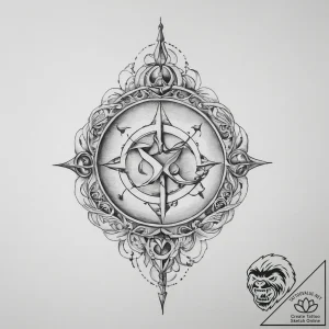 Tattoo sketch neptune symbol – tattoo sketch (№1756803652_0, 02.09.2025 09:00) — tattoovalue.net