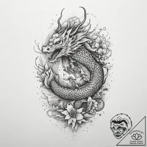 Tattoo sketch gold, ink illustration for tatt… – tattoo sketch (№1756804663_0, 02.09.2025 09:17) — tattoovalue.net