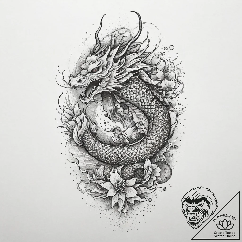 Tattoo sketch gold, ink illustration for tatt... - tattoo sketch (№1756804663_0, 02.09.2025 09:17) — tattoovalue.net