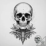 Tattoo sketch gothic скелет, ink illustration… – tattoo sketch (№1756805064_0, 02.09.2025 09:24) — tattoovalue.net
