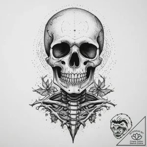 Tattoo sketch gothic скелет, ink illustration… – tattoo sketch (№1756805064_0, 02.09.2025 09:24) — tattoovalue.net