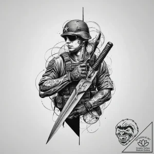 Tattoo sketch soldier with a scissors, artist… – tattoo sketch (№1756806870_0, 02.09.2025 09:54) — tattoovalue.net