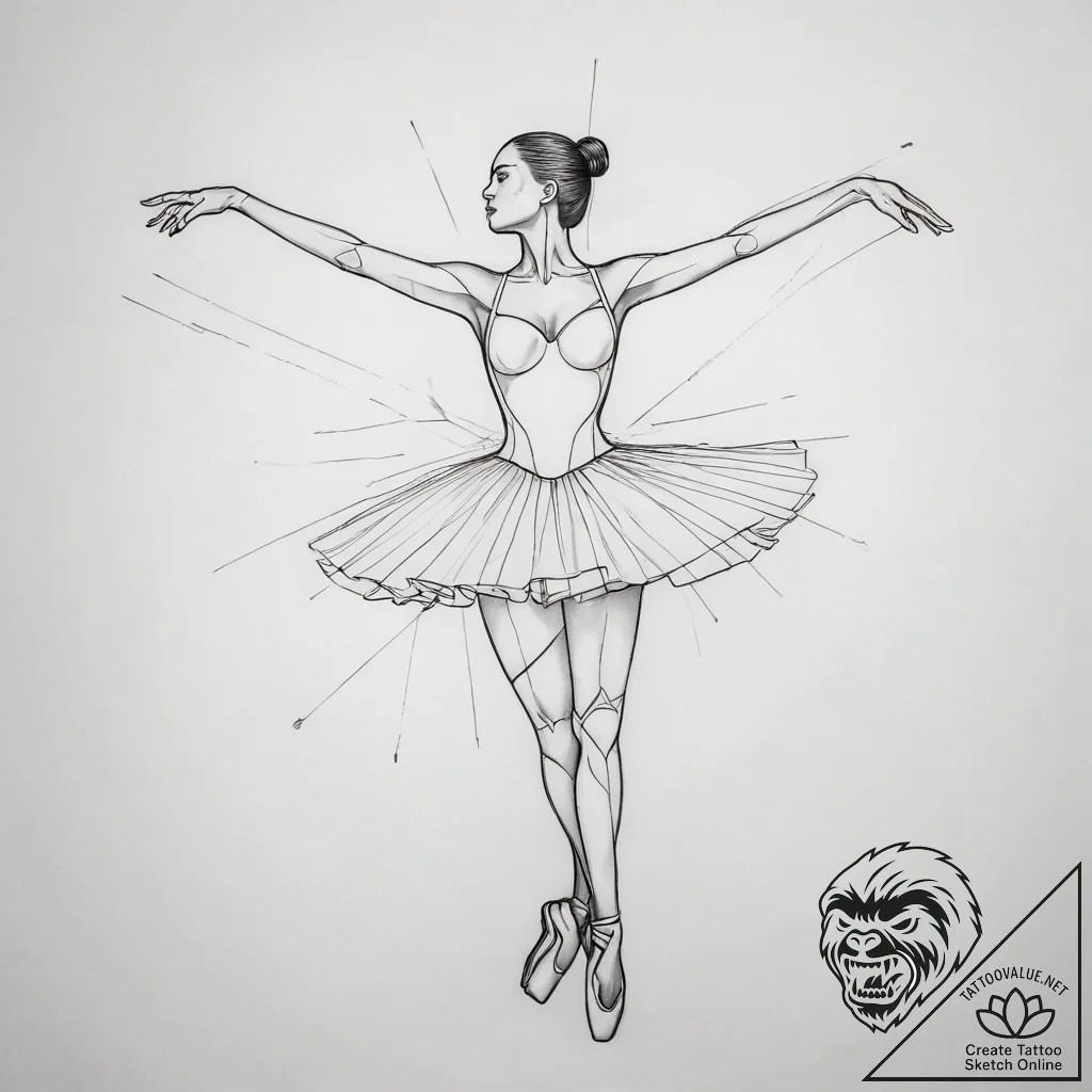 балерина, паутина, хрупкость, грация, излом,... - tattoo sketch (№1756884705_0, 03.09.2025 07:31) — tattoovalue.net
