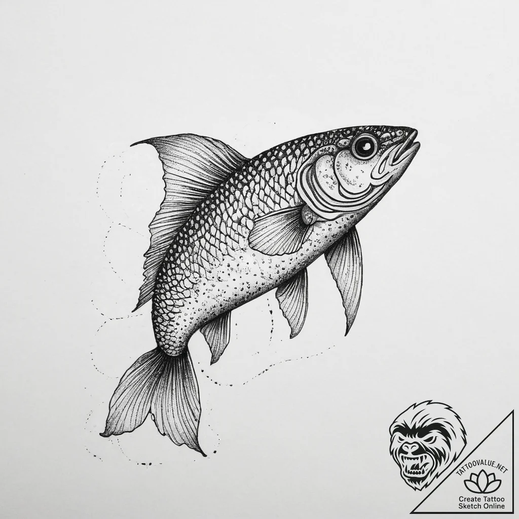 Tattoo sketch grayling, concept art for tatto... - tattoo sketch (№1756885940_0, 03.09.2025 07:52) — tattoovalue.net