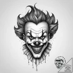 Tattoo sketch clown with a mask, tattoo sketc… – tattoo sketch (№1756888898_0, 03.09.2025 08:41) — tattoovalue.net