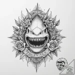 Tattoo sketch shark jaws, tattoo line art, se… – tattoo sketch (№1756889687_0, 03.09.2025 08:54) — tattoovalue.net