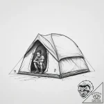 Tattoo sketch camping a person in a tent, ink… – tattoo sketch (№1756890282_0, 03.09.2025 09:04) — tattoovalue.net