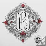 Tattoo sketch botanical monogram, tattoo sket… – tattoo sketch (№1756890482_0, 03.09.2025 09:08) — tattoovalue.net