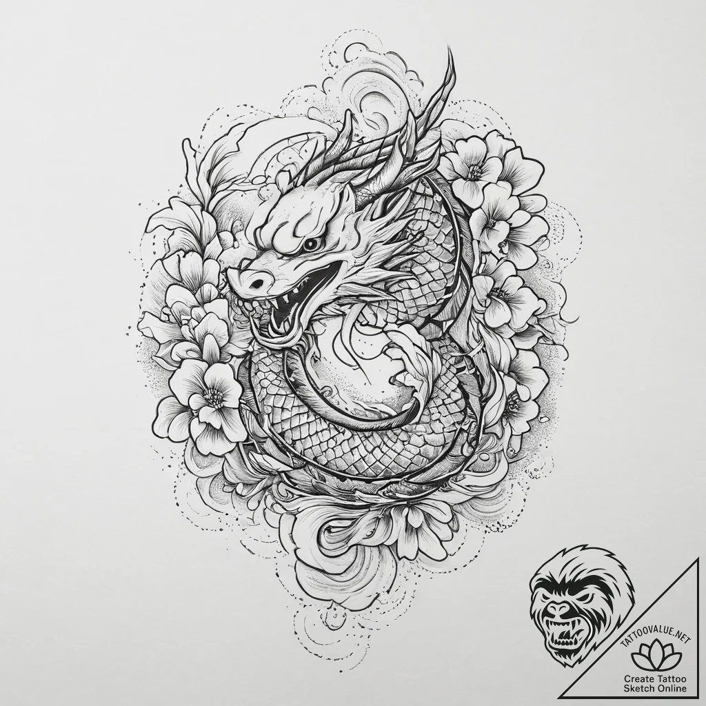 Tattoo sketch slavic embroidery pattern with... - tattoo sketch (№1756891471_0, 03.09.2025 09:24) — tattoovalue.net